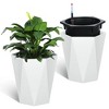 Tall Diamond Planters (Set of 2) ¨C Black Indoor/Outdoor Flower Pots with Water Level Monitor & Wheels for Patio, Porch, Living Room - 4 of 4