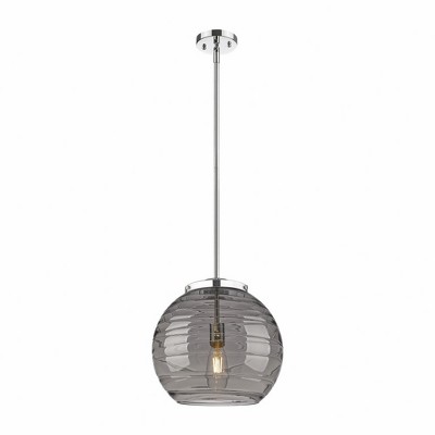 Athens Deco Swirl - 1 Light Stem Hung Pendant In Industrial Style-14.88 Inches Tall and 13.75 Inches Wide