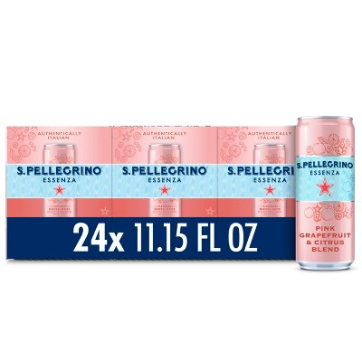 San Pellegrino Essenza Pink Grapefruit & Citrus Flavored Mineral Water - 11.15 Fl Ounce (Pack of 24)