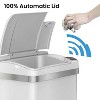 halo Stainless Steel Rectangular Sensor Trash Can with AbsorbX Odor Control System and Fragrance - 2 of 4