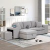 NicBex Modern Pull Out Sofa Bed Convertible Sleeper Sofa with Storage Chaise and 2 Stools for Living Room - 3 of 4