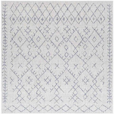 Mark & Day Wijnaldum 7'10"x7'10" Square Woven Indoor and Outdoor Area Rugs Navy: Geometric, Stain-Resistant, Pet Friendly