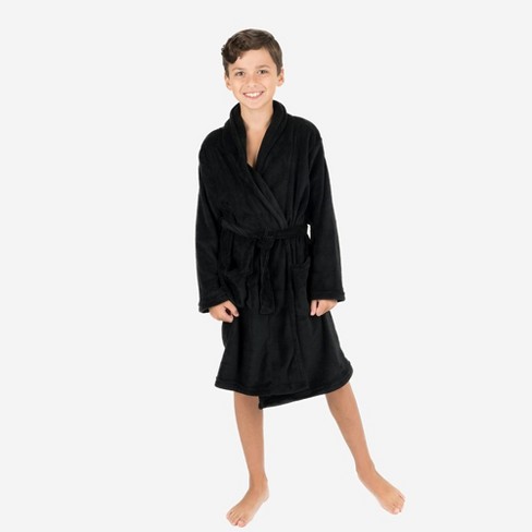 Leveret Kids Shawl Collar Fleece Robe Black 4 Year : Target