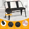 Yaheetech Industrial Metal Dining Bench with Upholstered Seat, Black - 4 of 4