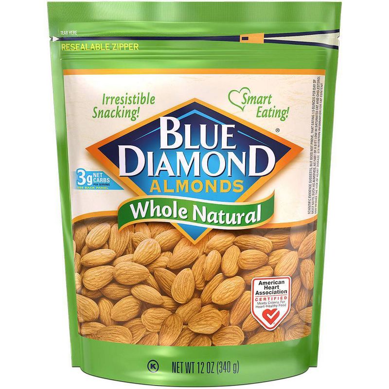 Blue Diamond Almonds Whole Natural - 12oz, 1 of 4