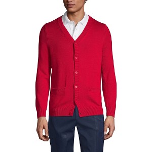 Lands' End School Uniform Men's Cotton Modal Button Front Cardigan Sweater - 1 of 3