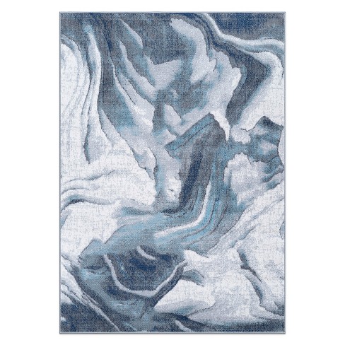 World Rug Gallery Abstract Wave Contemporary Area Rug - Blue 5'x7' : Target