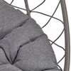 LeisureMod Summit Outdoor Egg Swing Chair for One Person, Grey Steel Frame with Cushions, Hanging Patio Chair for Garden or Balcony - 3 of 4