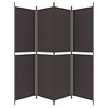 vidaXL Modern Style 4-Panel Room Divider in Brown - Foldable Design with Durable Fabric and Iron Frame - 78.7"x78.7" - 4 of 4
