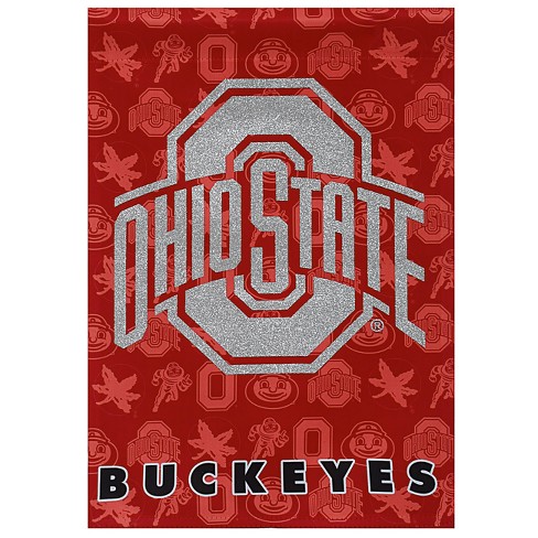Ohio State Buckeyes Two Sided Glitter Accented Garden Flag Target