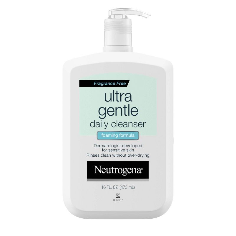 Neutrogena Ultra Gentle Foaming Facial Cleanser, Hydrating Face Wash for Sensitive Skin - 16 fl oz, 3 of 10