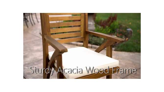 Hermosa 4pk Acacia Wood Patio Barstools - Christopher Knight Home, 2 of 8, play video