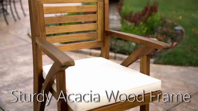 Hermosa 4pk Acacia Wood Patio Barstools - Christopher Knight Home, 2 of 8, play video