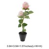 Unique Bargains Artificial Plants Two-Headed Rose Bonsai Plastic 2.36"x2.36"x10.63" 1 Pcs - 3 of 4