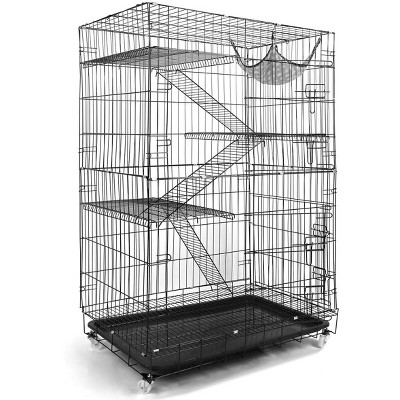 iMounTEK 4-Tier DIY Metal Cat Cage Playpen Enclosure Black