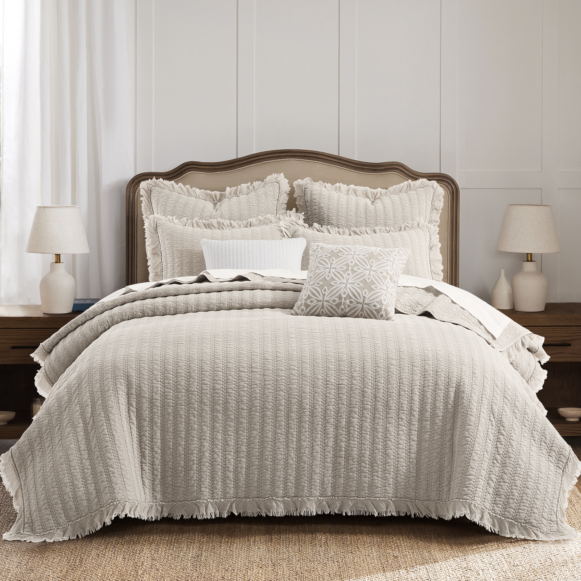 Wilhemina Natural Full/Queen Quilt Set - Levtex Home