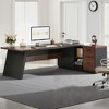 MAYEERTY L-Shaped Executive Desk   Office Desk with Drawers and Lateral File Cabinet - 3 of 4