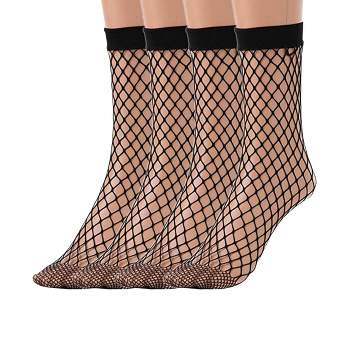 LECHERY Women's Fishnet Socks (2 Pairs) - Black, One Size Fits Most