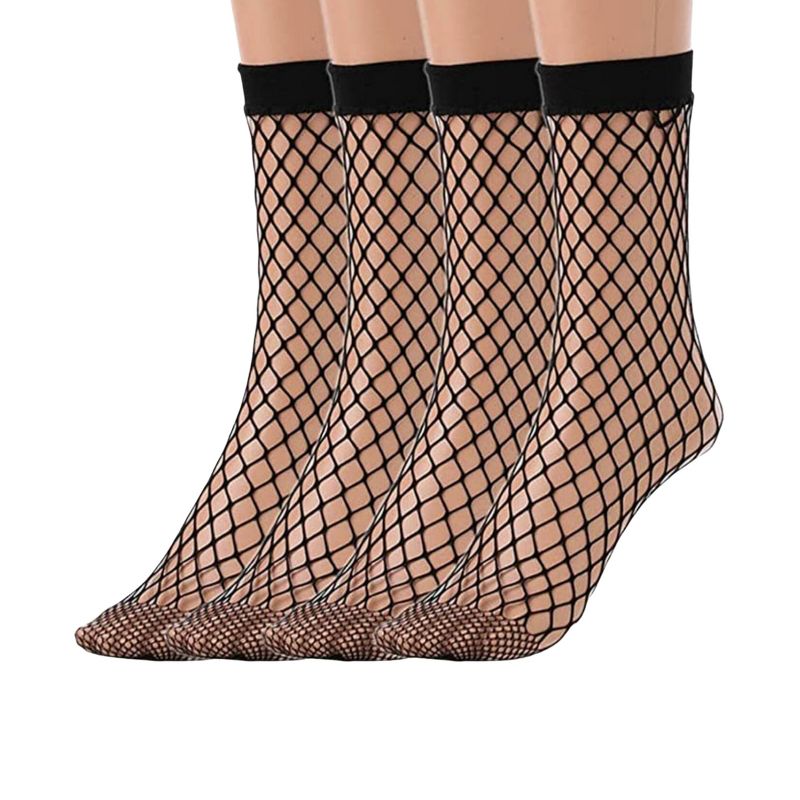 LECHERY Women's Fishnet Socks (2 Pairs) - Black, One Size Fits Most, 1 of 5