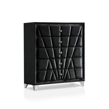 Puma Upholstered 5 Drawer Chest Black - HOMES: Inside + Out
