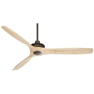 52" Casa Vieja Rustic Farmhouse 3 Blade Indoor Ceiling Fan with Remote Oil Rubbed Bronze Natural Solid for Living Kitchen House Bedroom Family Dining - 1 of 4