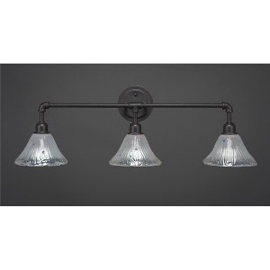 Toltec Lighting Vintage 3 - Light Vanity in  Dark Granite with 7" Frosted Crystal Shade - 1 of 1