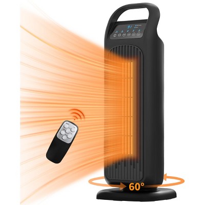 SUGIFT 21" 1500W Oscillating Ceramic Tower Space Heater with Remote, Black