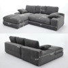 GlasFlength Modular Sectional Living Room Sofa Set, Modern Minimalist Style Upholstered Sleeper Sofa for Bedroom, L-Shape, Grey, 98.4"*68.9"*22.83"" - 3 of 4