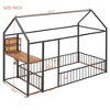 Twin Metal Bed Frame with House Design, Incl. Desk, Storage Shelves, Power Outlets, and USB Charging Ports - 4 of 4