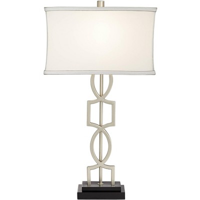 Evan Brushed Nickel Table Lamps with USB and Dimmer Set