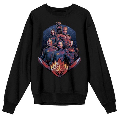 Guardians of the Galaxy: Vol. 3 The Guardians Men's Black Crew Neck Sweatshirt