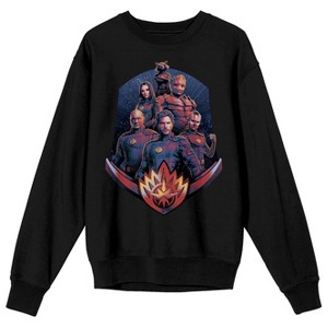 Guardians of the Galaxy: Vol. 3 The Guardians Men's Black Crew Neck Sweatshirt - 1 of 3