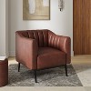 Carsten Industry 30" Wide Faux Leather Chair with Metal Leg| HULALA HOME - 3 of 4