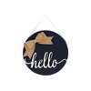 HomeRoots 12" Black Hello and Welcome Solid Wood Reversible Hanging Wall Or Door Decor - 4 of 4