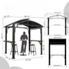 VisioGear Canopies and Gazebos, Hardtop Gazebo with Arc Roof, Gazebo Pavilion for Patio and Backyard, Gray, 96.61"*64.17"*93.11" - 2 of 4