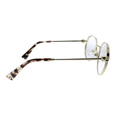 Valentino Va 1020 3003 Womens Round Eyeglasses Pale Black Gold 52mm