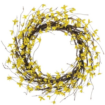 Sullivans Artificial Forsythia Wreath 22"H Brown