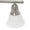 3 Light Metal and Alabaster White Glass Shade Vanity Wall Light Fixture with Metal Accents - Lalia Home - 3 of 4