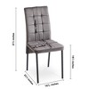 VYNXARIA Grey Velvet High Back Nordic Dining Chair Modern Fabric Chair with Black Legs, Set Of 4 - 3 of 4