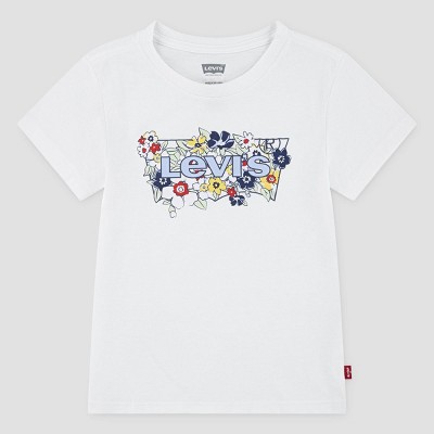 Levi's® Girls' Short Sleeve 'Floral Batwing' T-Shirt - White