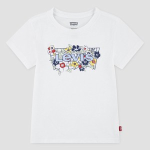 Levi's® Girls' Short Sleeve 'Floral Batwing' T-Shirt - White - 1 of 4
