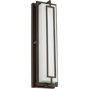 Possini Euro Design Belfonte Modern Outdoor Wall Light Fixture Bronze LED 16 1/4" White Glass for Post Exterior Barn Deck House Porch Yard Patio Home - 1 of 4