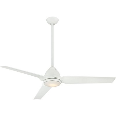 54" Minka Aire Modern Indoor Outdoor Ceiling Fan with LED Light Remote Control Flat White Wet Rated for Patio Exterior Gazebo Barn