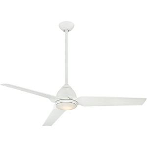 54" Minka Aire Modern Indoor Outdoor Ceiling Fan with LED Light Remote Control Flat White Wet Rated for Patio Exterior Gazebo Barn - 1 of 4
