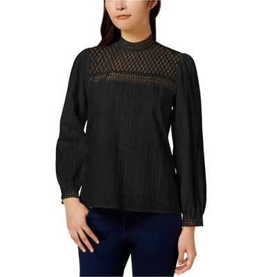 Kensie Womens Embroidered Knit Blouse