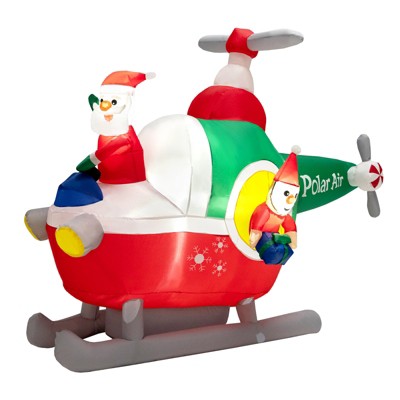 Tangkula 6 Ft Inflatable Santa Claus With Helicopter & Airplane ...