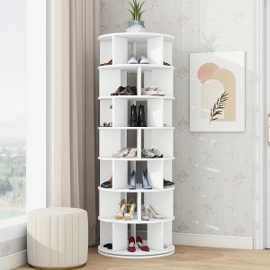 Whisen Elegant Style 7-Tier 360° Revolving Shoe Rack Tower with 5 Grids Per Layer - 1 of 4