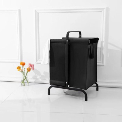 ALEXOUN Double Laundry Hamper with Lid, 110L Large Capacity & 2-Section Sorting Basket with Removable Bags for Laundry Room,Bathroom,Dorms