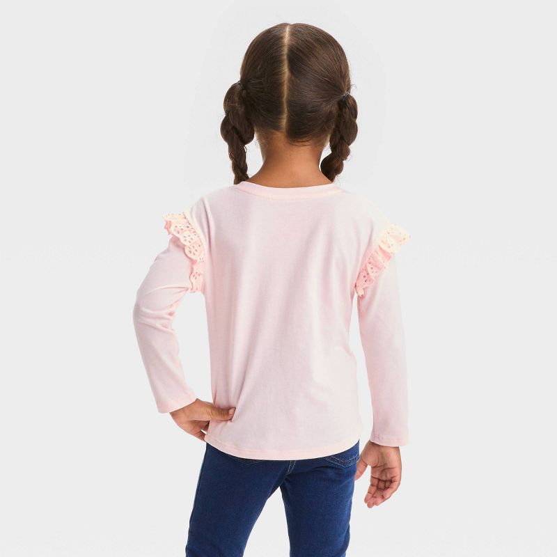 Toddler Girls' Eyelet Long Sleeve T-Shirt - Cat & Jack™, 3 of 5