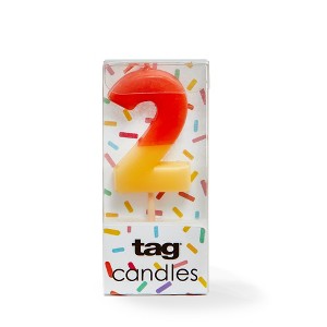 Tag Digit 2 Red Candle - Cake Candles for Celebrations, 1.18" x 1.77", 0.07 hrs Burn Time, Easy Clean, Everyday Use - 1 of 1